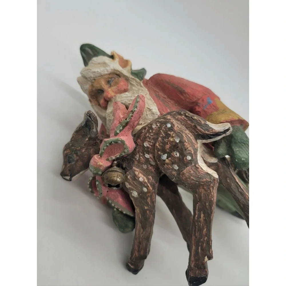 VTG House of Hatten Denise‎ Calla Santa Deer Enchanted Forest Christmas Ornament